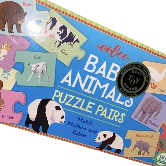 Eeboo baby animals puzzle pairs Mothers and babies new in box - Picture 1 of 5